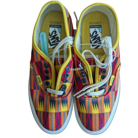 Vans Custom Culture African Kente Print Sneakers Size 8.5 Mens / 10 Womens - Picture 1 of 4